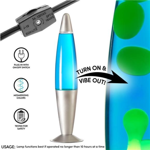 Lava Motion Volcano Lamp, LED Home Decoration, Calming Figure 16" - Picture 8 of 8